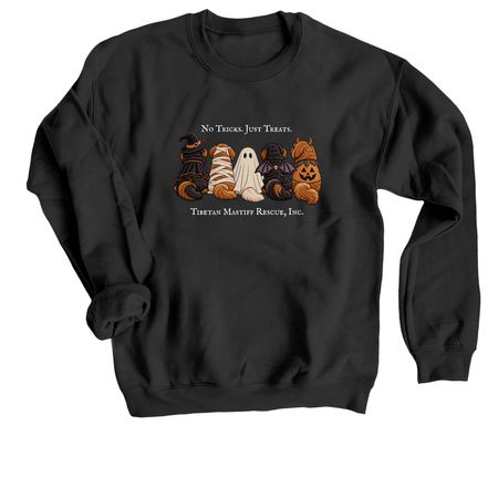 No Tricks. Just Treats., a Black Crewneck Sweatshirt