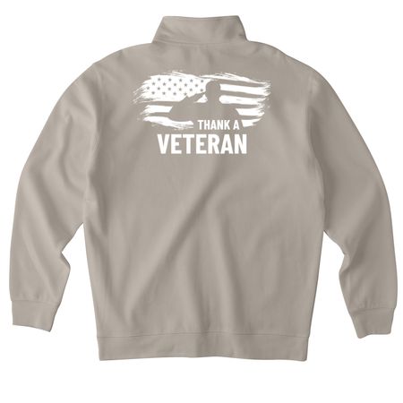 Thank A Veteran - 2026 Apparel Collection, a Cement Midweight Quarter Zip Pullover