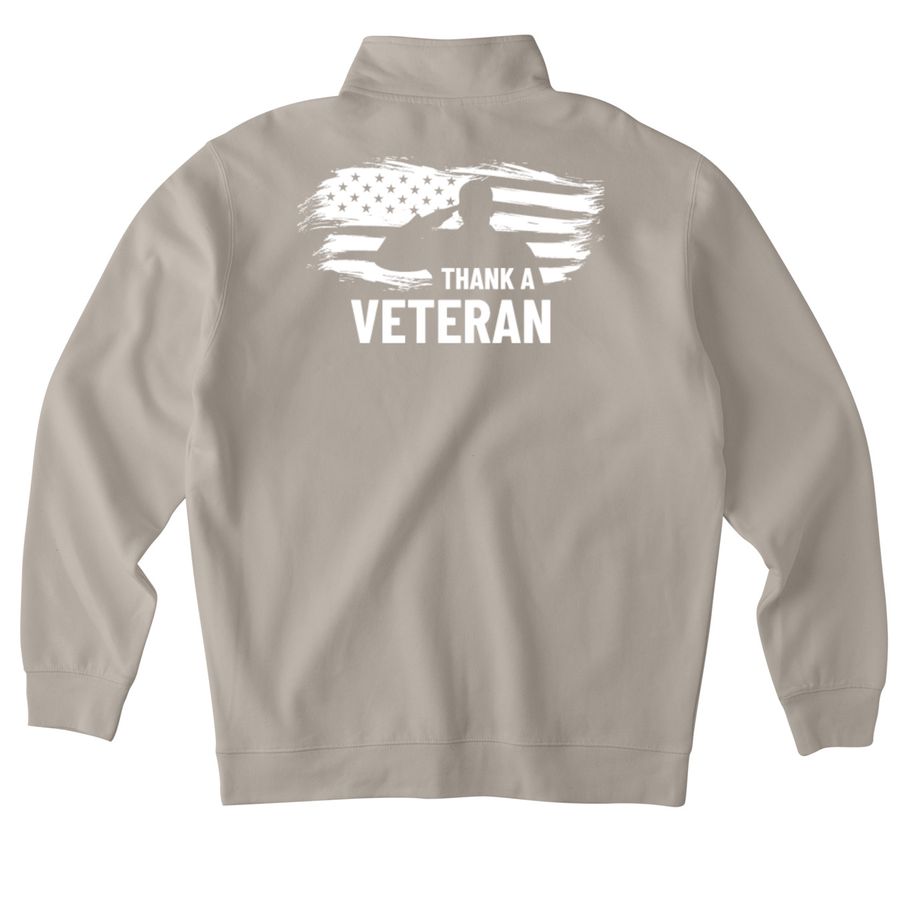 Thank A Veteran - 2026 Apparel Collection, a Cement Midweight Quarter Zip Pullover