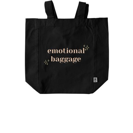 emotional baggage, a Black Recycled Cotton Tote Bag