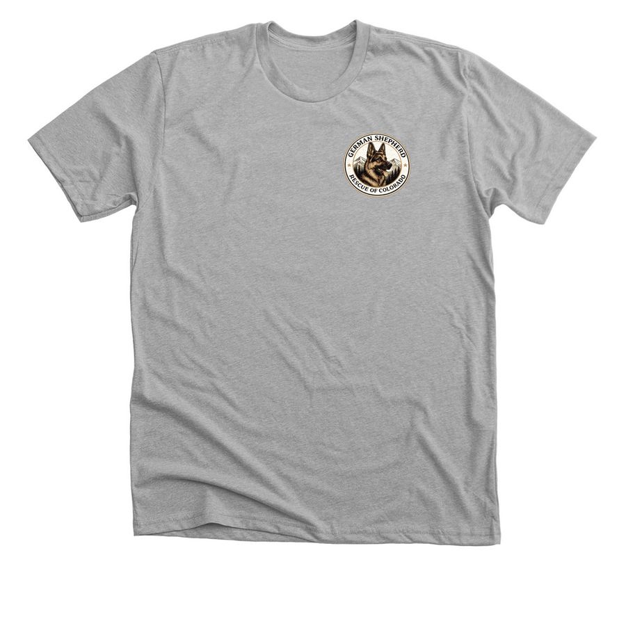 German Shepherd Rescue of CO, a Athletic Heather Premium Unisex Tee