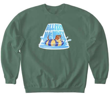 2026 All Play, No Work Tournament, a Military Green Softstyle Crewneck Sweatshirt