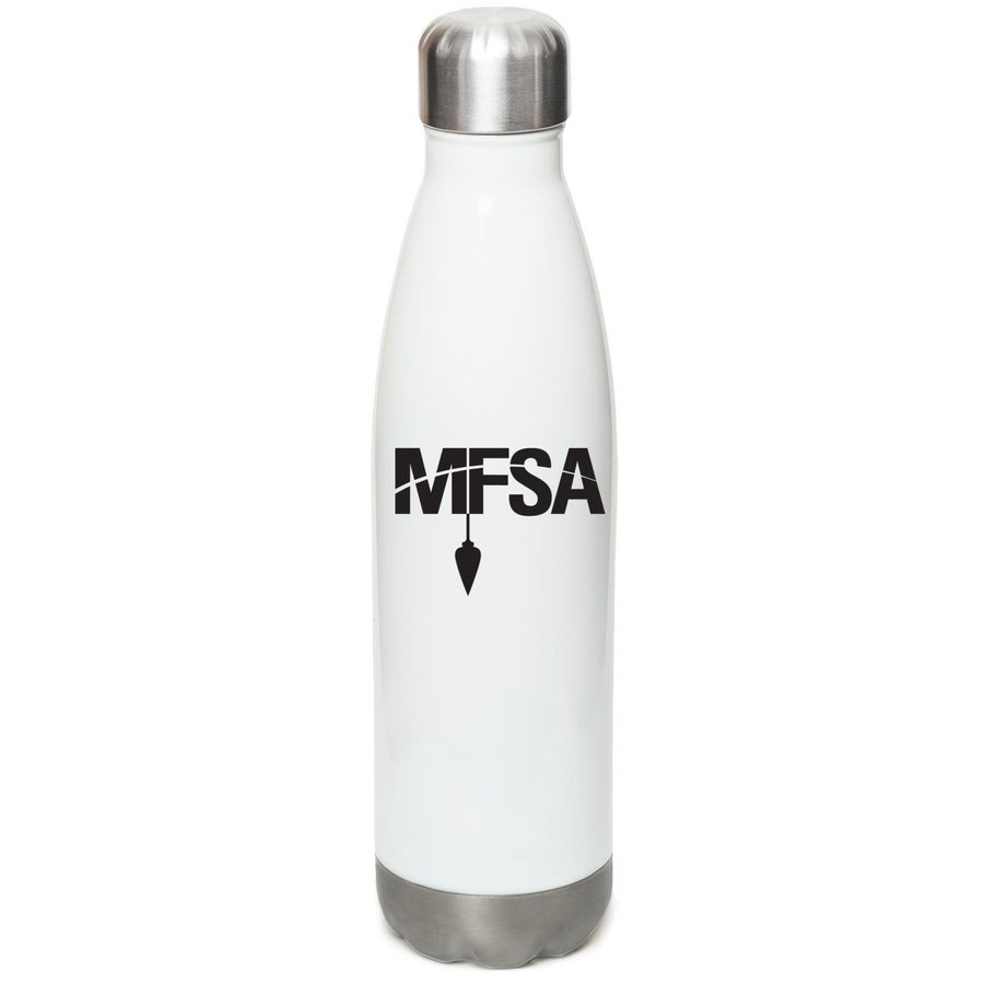 MFSA Water Bottle, a White Stainless Steel Water Bottle