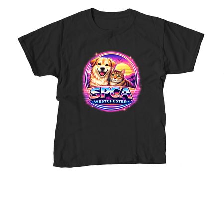 Retro Eighties SPCA Tee, a Black Youth Unisex Tee