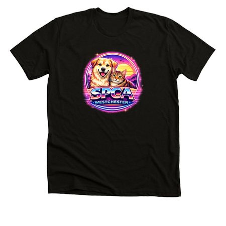 Retro Eighties SPCA Tee, a Solid Black Blend Premium Unisex Tee
