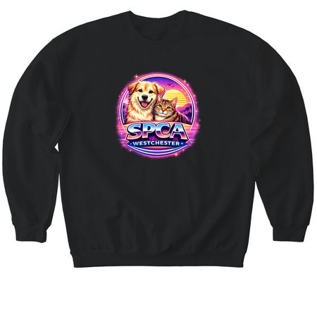 Retro Eighties SPCA Tee, a Black Softstyle Crewneck Sweatshirt