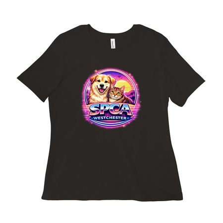 Retro Eighties SPCA Tee, a Black Women?s Relaxed Cotton Tee