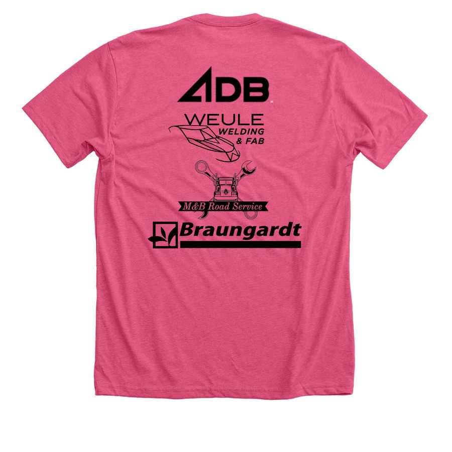 U8G Ross/Ross/Pace, a Heather Charity Pink Premium Unisex Tee (back-view)