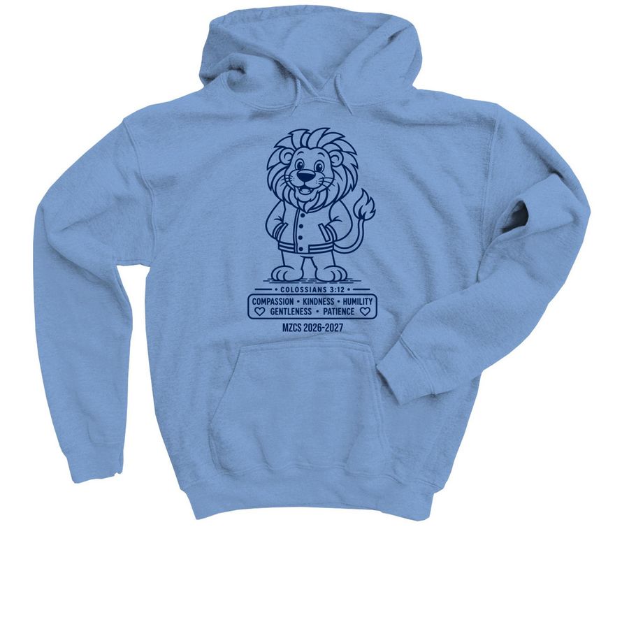MZCS Apparel Fundraiser 26/27, a Carolina Blue Youth Pullover Hoodie