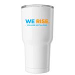 PURPOSE. ON THE GO., a White Insulated Tumbler (back-view)