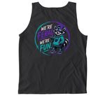 Feral and Fun, a Black Comfort Colors Tank Top (back-view)