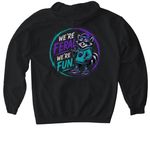Feral and Fun, a Black Gildan Softstyle Pullover Hoodie (back-view)