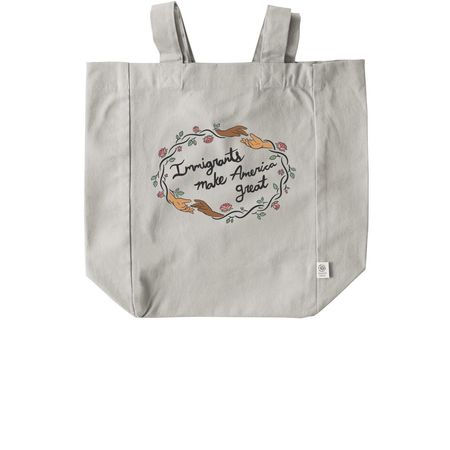 Immigrants Make America Great, a Natural Recycled Cotton Tote Bag