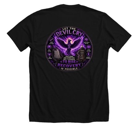 Rising Phoenix, a Solid Black Blend Premium Unisex Tee (back-view)