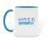 Wired Differently Mug, a Light Blue Two-Tone Ceramic Mug (back-view)