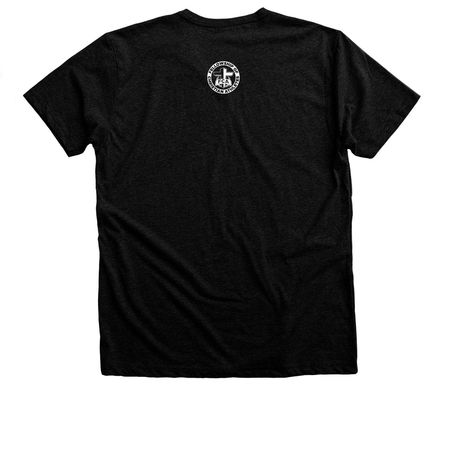 Victory is Already Decided., a Black Heather Premium Unisex Tee (back-view)
