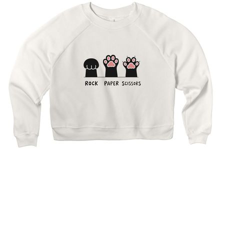 Rock Paper Scissors&nbsp;, a Vintage White Women's Premium Cropped Raglan Sweatshirt