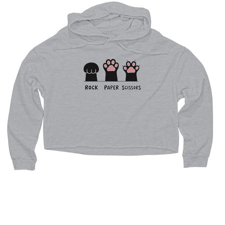 Rock Paper Scissors&nbsp;, a Grey Heather Women?s Lightweight Cropped Hoodie