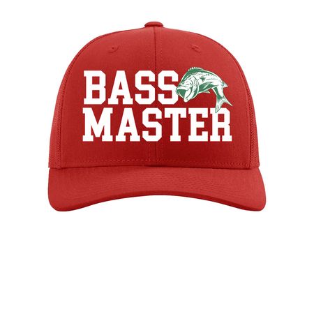 Ed Bassmaster Cap, a Red Printed Snapback Trucker Cap