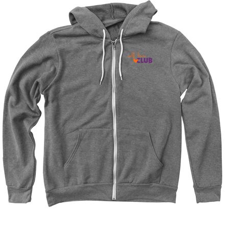 Self Love Club, a Deep Heather Zip Up Hoodie