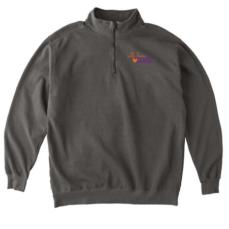 Self Love Club, a Pepper Comfort Colors Quarter Zip Pullover