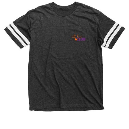 Self Love Club, a Vintage Smoke / White Football Jersey Tee