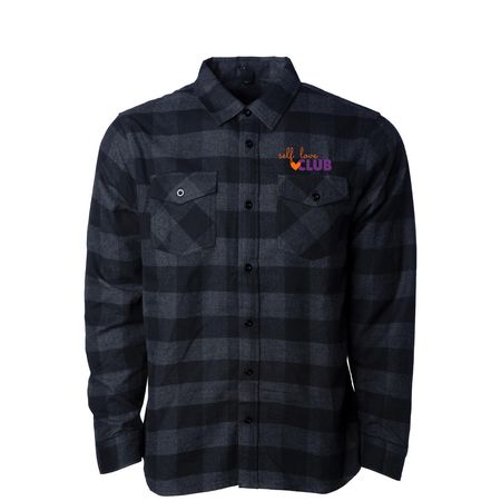 Self Love Club, a Charcoal Heather/ Black Unisex Flannel Shirt