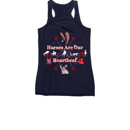 Star Spangled Heartbeat Logo, a Navy Women's Racerback
