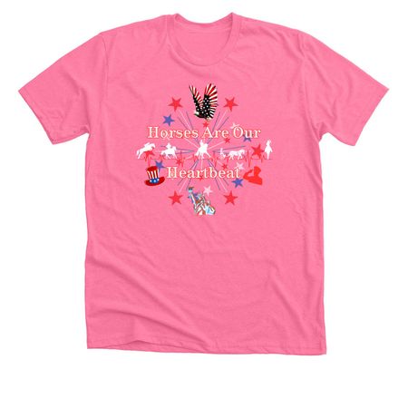 Star Spangled Heartbeat Logo, a Neon Pink Premium Unisex Tee