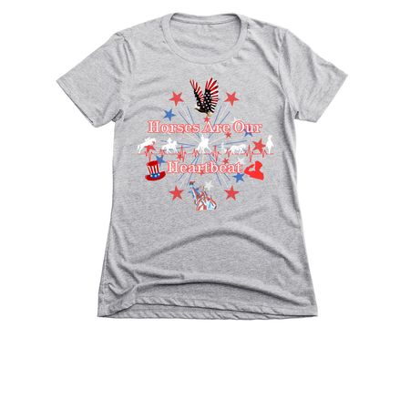 Star Spangled Heartbeat Logo, a Dark Heather Grey Women's Slim Fit Tee