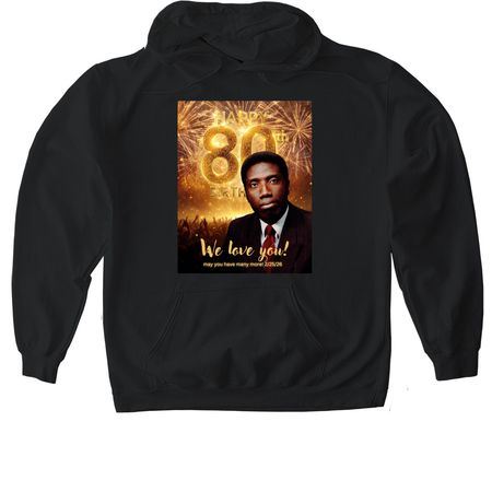 Happy Birthday!, a Black Gildan Softstyle Pullover Hoodie