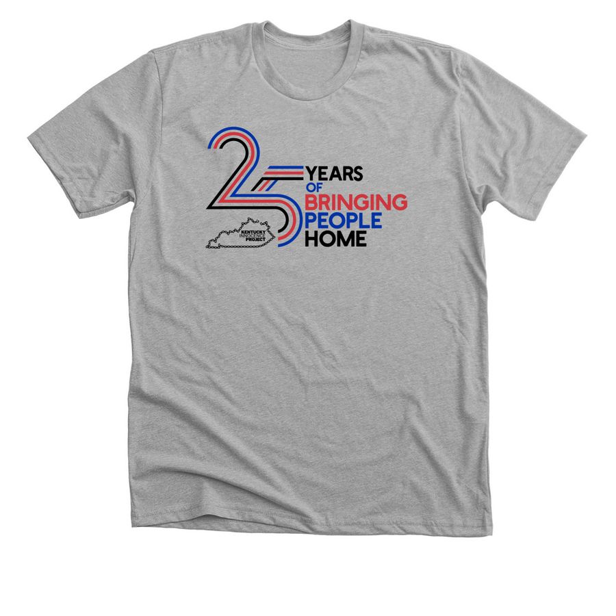 25 Years of Bringing People Home, a Athletic Heather Premium Unisex Tee