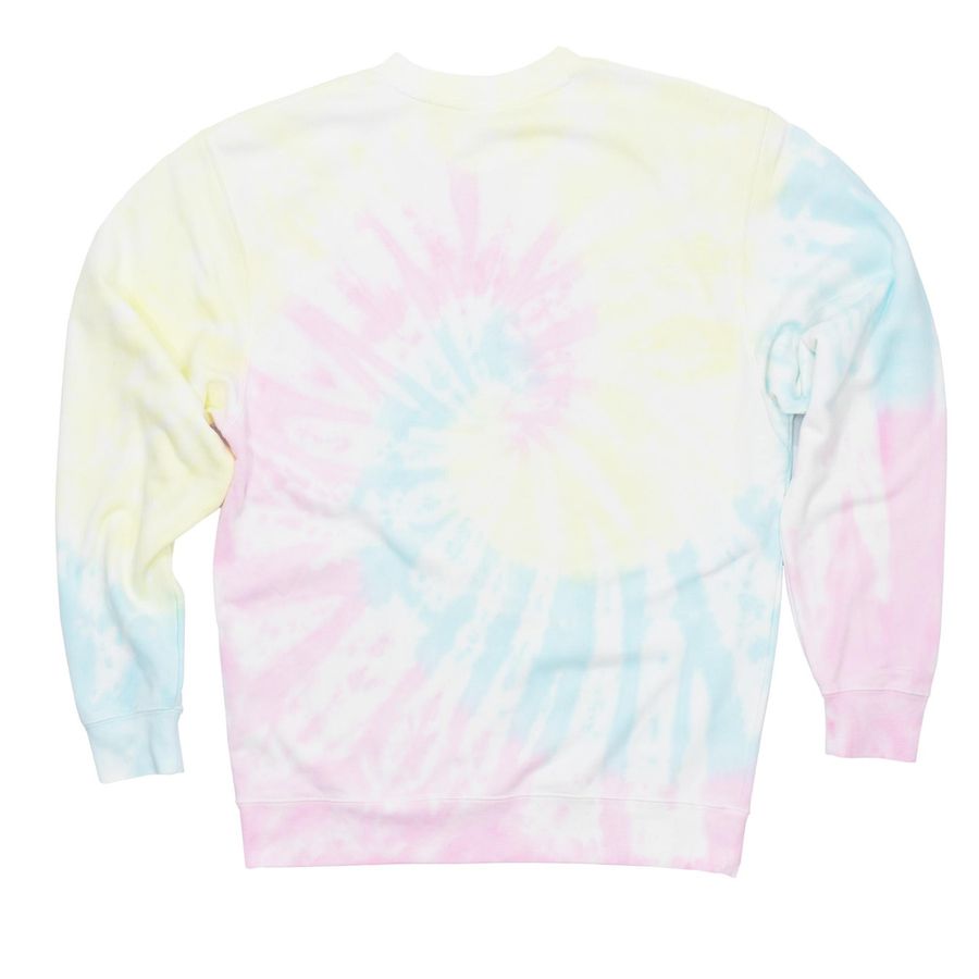 Cultivate Compassion - Pit Bull, a Sunset Swirl Tie Dye Crewneck Sweatshirt (back-view)
