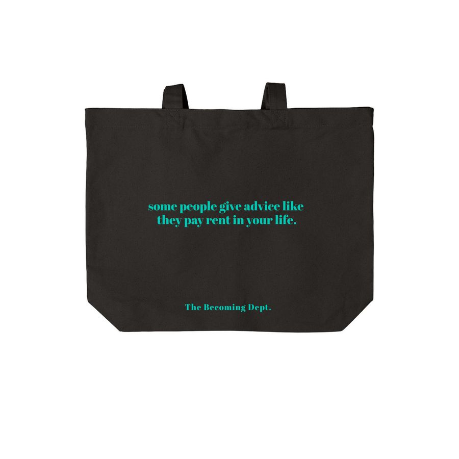 respectfully, a Deep Black Cotton Canvas Tote Bag