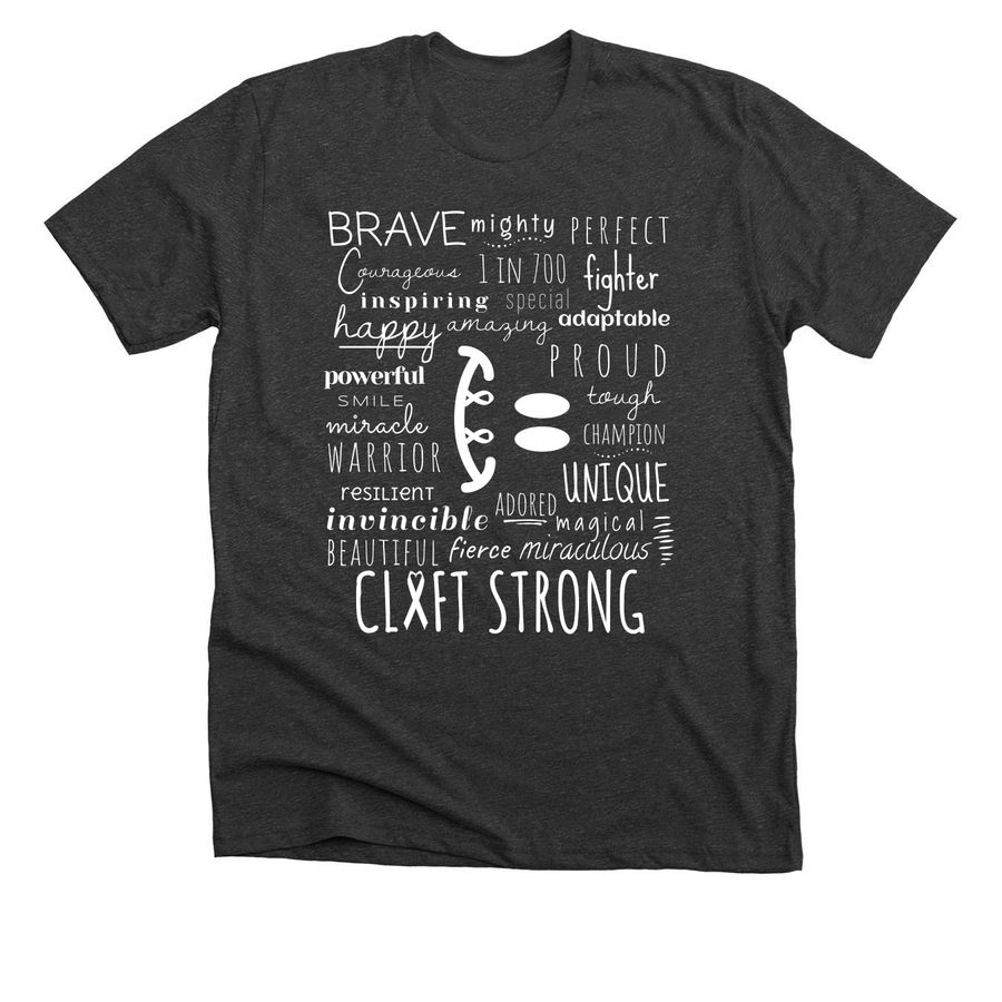 Bilateral Cleft Awareness Shirt, a Dark Grey Heather Premium Unisex Tee