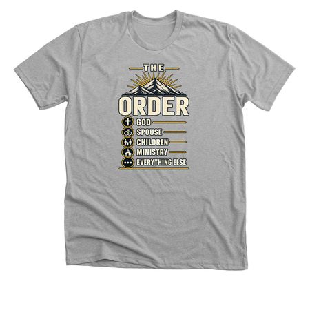 The order, a Athletic Heather Premium Unisex Tee