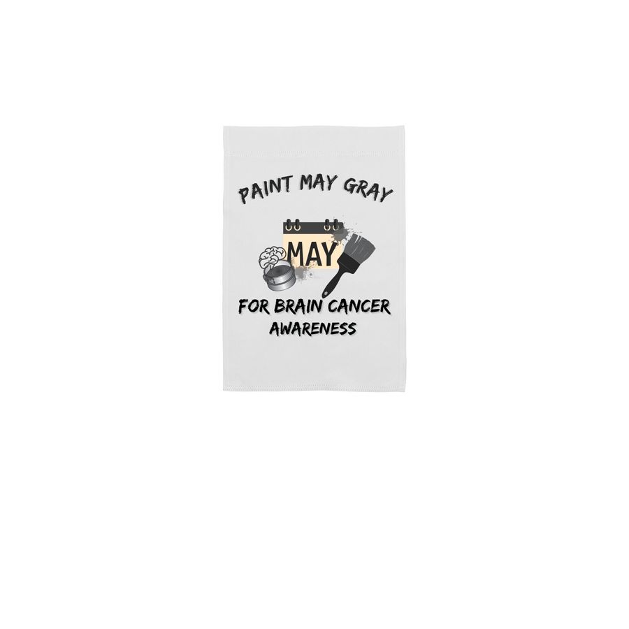 Paint May Gray Graden Flag, a White 12" x 18" Yard Flag