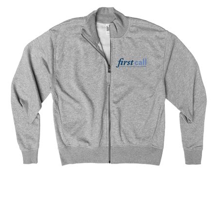 Bomber Style Sweatshirt, a Heather Grey Women's French Terry Zip Up Jacket