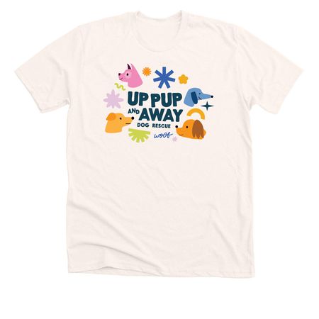 Colorful Up Pup, a Heather Natural Premium Unisex Tee