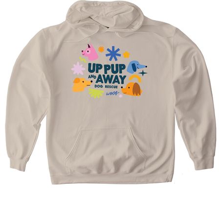 Colorful Up Pup, a Sand Gildan Softstyle Pullover Hoodie
