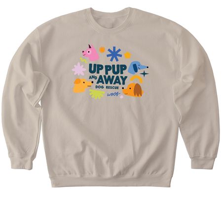 Colorful Up Pup, a Sand Softstyle Crewneck Sweatshirt