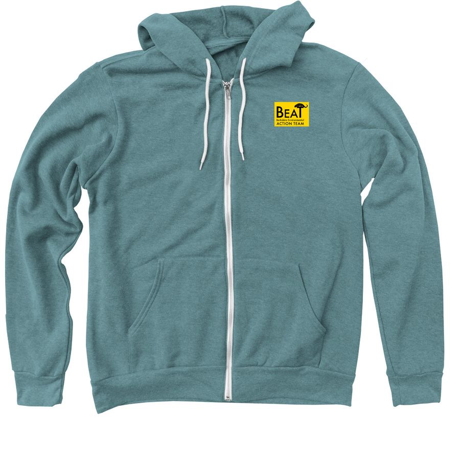 Great Blue Heron Zip-Up Hoodie, a Heather Deep Teal Zip Up Hoodie