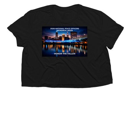 Police Week 2026, a Black Women?s Flowy Cropped Tee