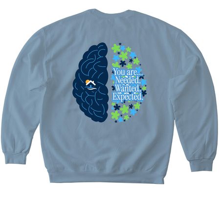 You are Needed, Wanted, Expected, a Stone Blue Softstyle Crewneck Sweatshirt