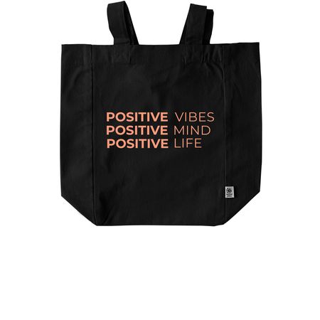 Positive Tote, a Black Recycled Cotton Tote Bag