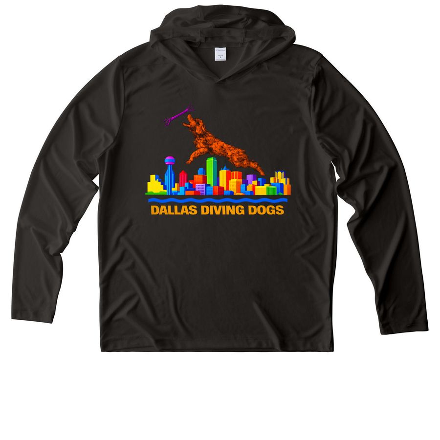 DDD Judge, a Black UV Performance Long Sleeve Hoodie