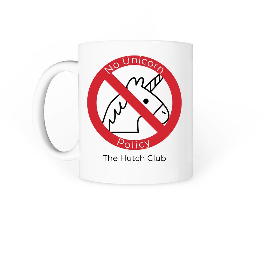 No Unicorn Policy, a White Coffee Mug (back-view)