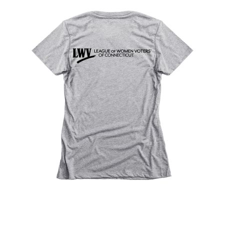 Advocacy Tee - Light, a Dark Heather Grey Women's Slim Fit Tee (back-view)