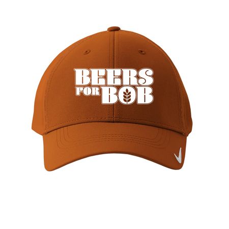 Hats for Bob - White Logo, a Desert Orange Printed Nike Dri-FIT Legacy Performance Cap
