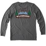 Women?s Wilderness Escape, a Aluminum Grey Allmade Eco Triblend Women?s Long Sleeve Tee (back-view)